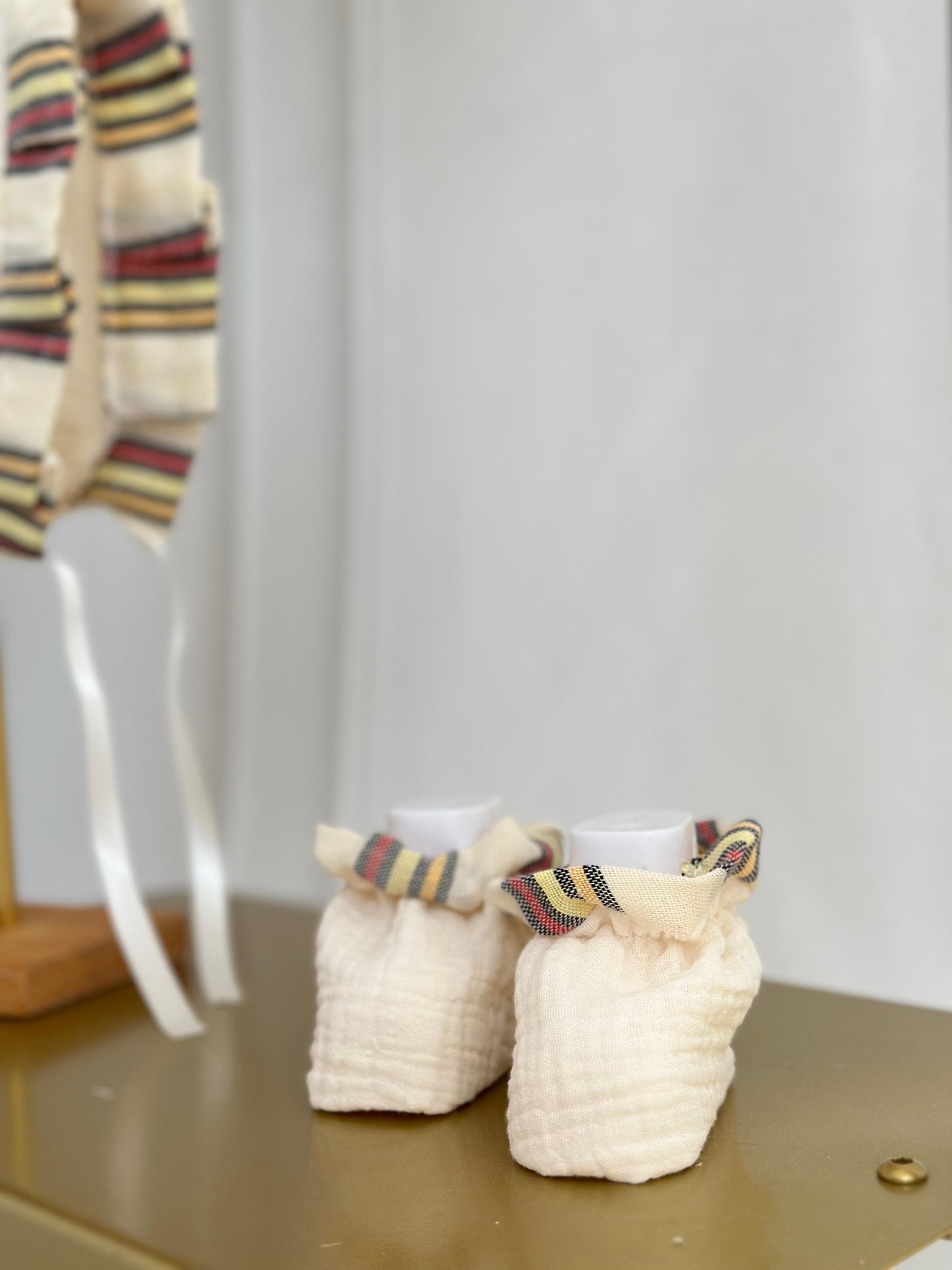 Kutnu Fabric Baby Boy Romper - Cream