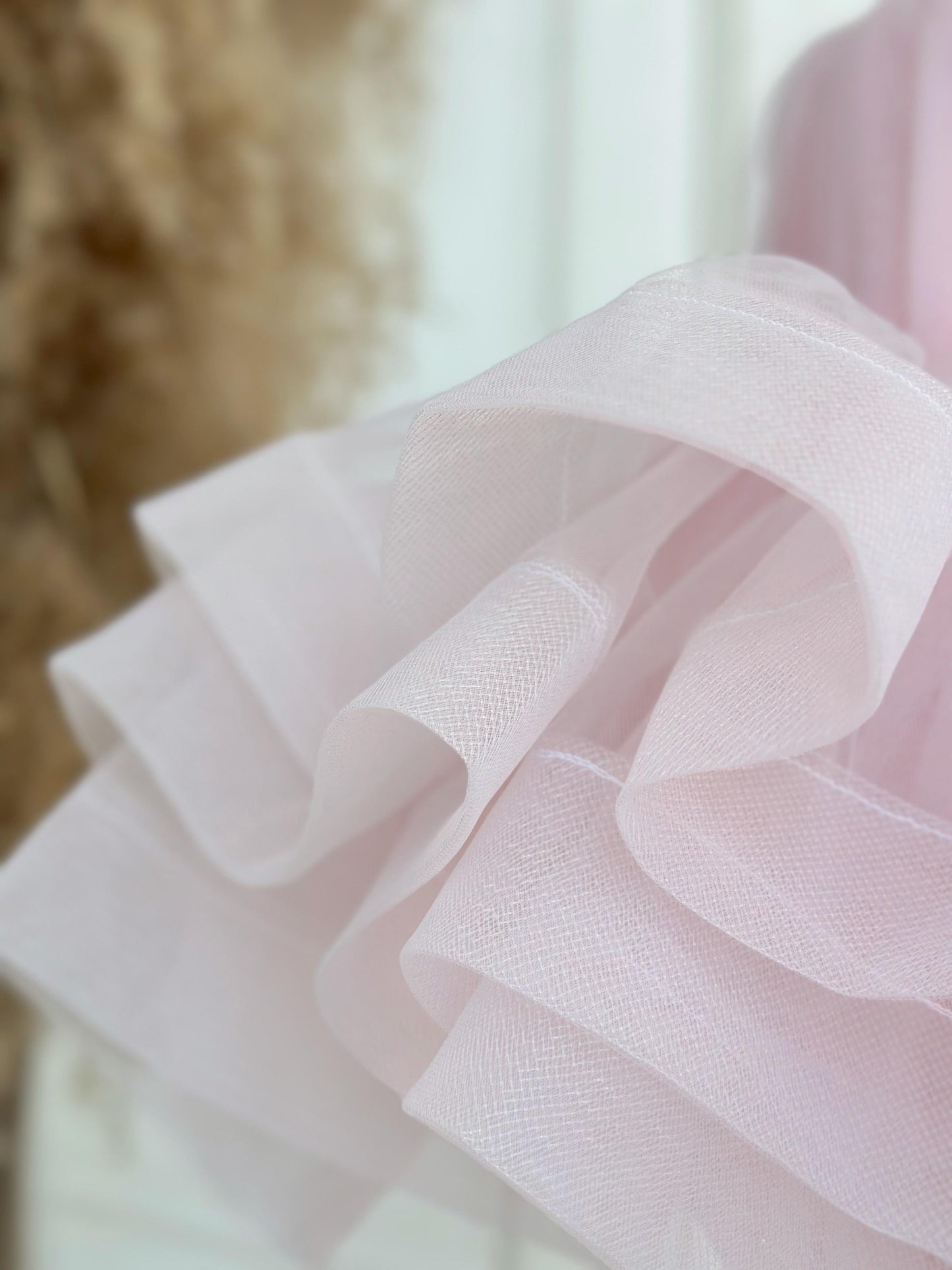 Cotton Satin One-Shoulder Floral Party Dress - Pink