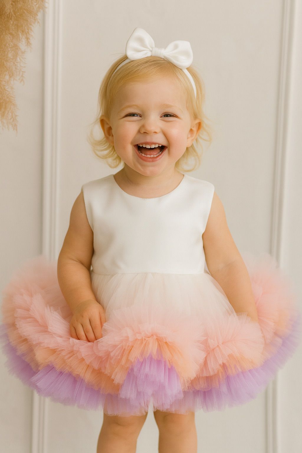 Baby Girl Pastel Tulle Party Dress | Elegant Sleeveless Dress