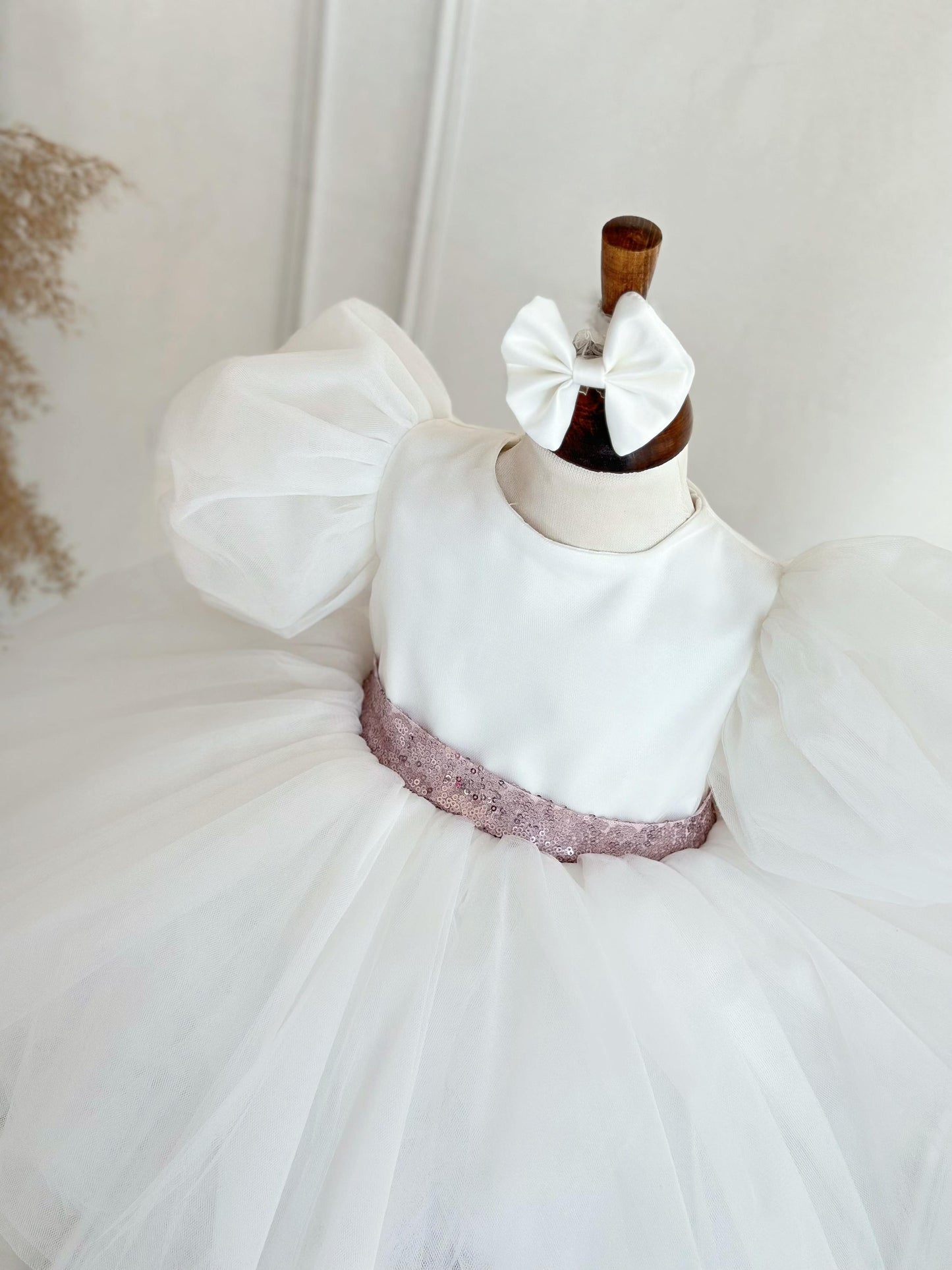 Lilac Sequined Tulle Party Dress - White
