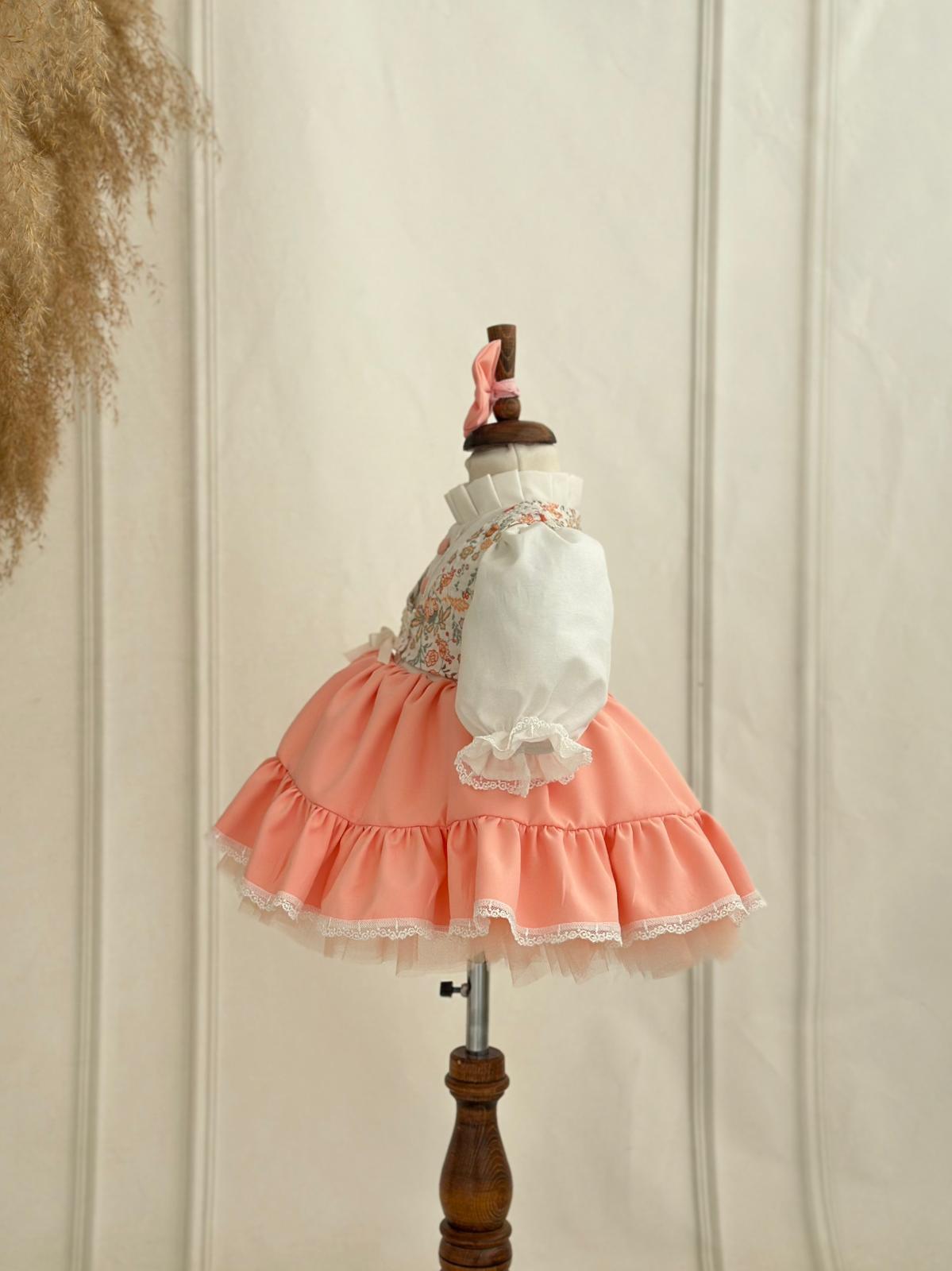 Baby Girl Special Occasion Dress with Removable Patterned Vest