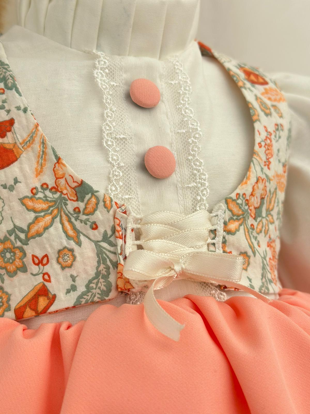 Baby Girl Special Occasion Dress with Removable Patterned Vest