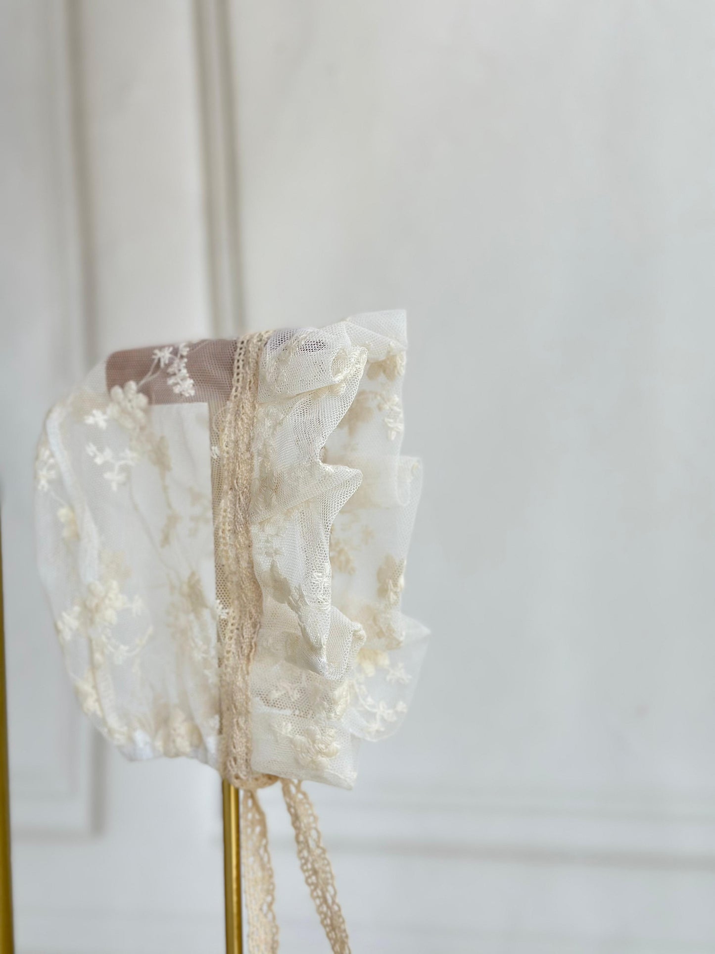 Vintage Lace Baby Romper - Cream