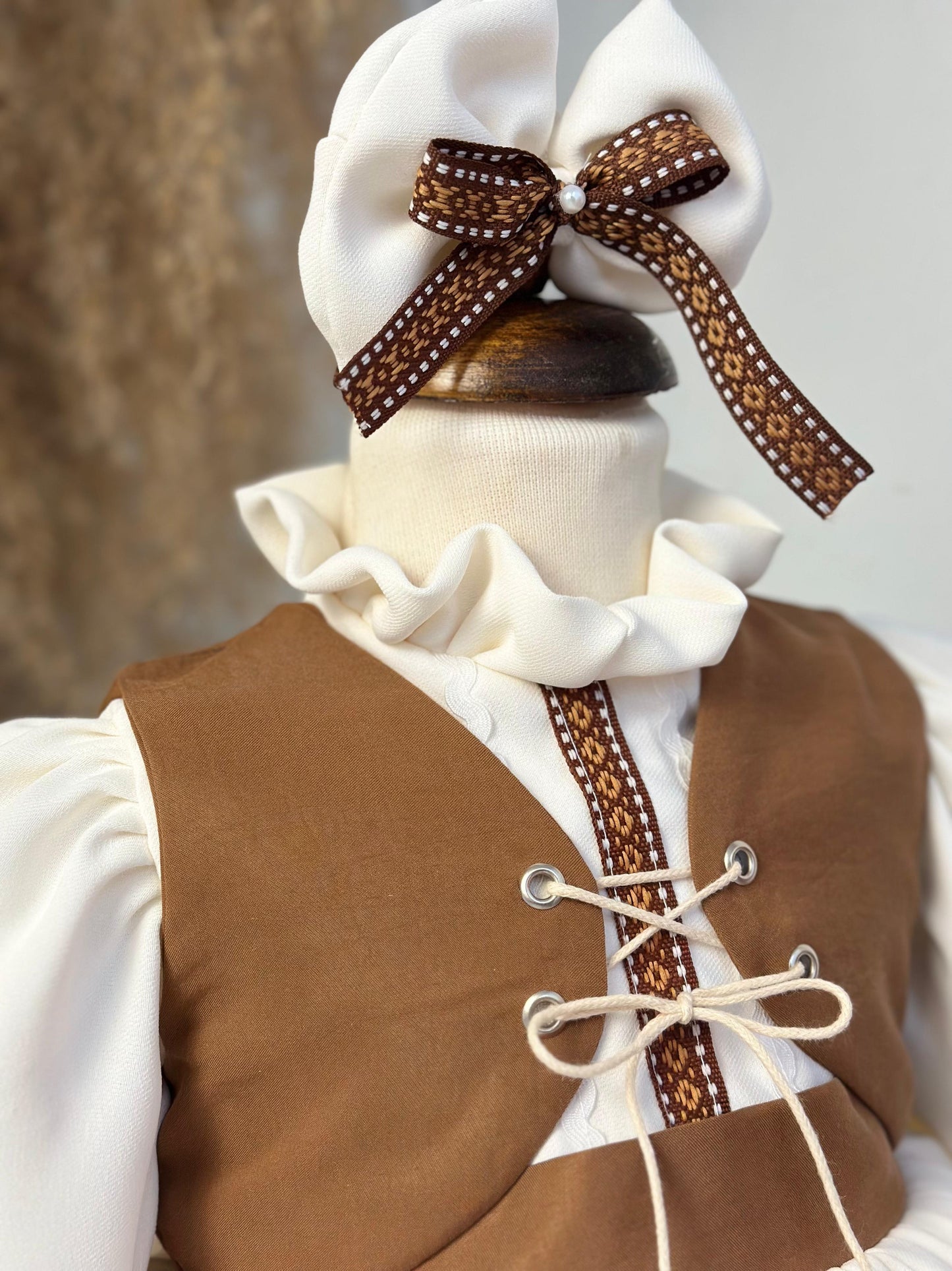 Vintage-Inspired Special Occasion Dress with Crepe Vest