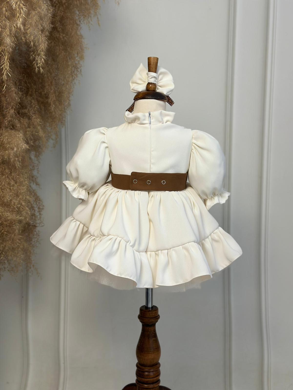 Vintage-Inspired Special Occasion Dress with Crepe Vest