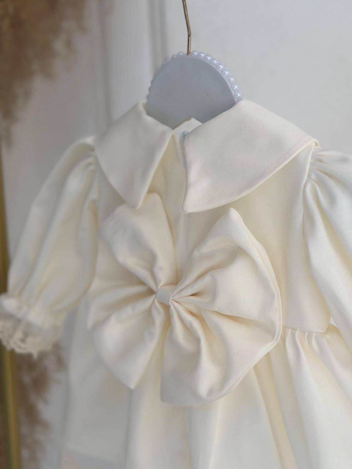 Baby Girl Elegant Satin Lace Dress – Christening & Special Occasion Outfit