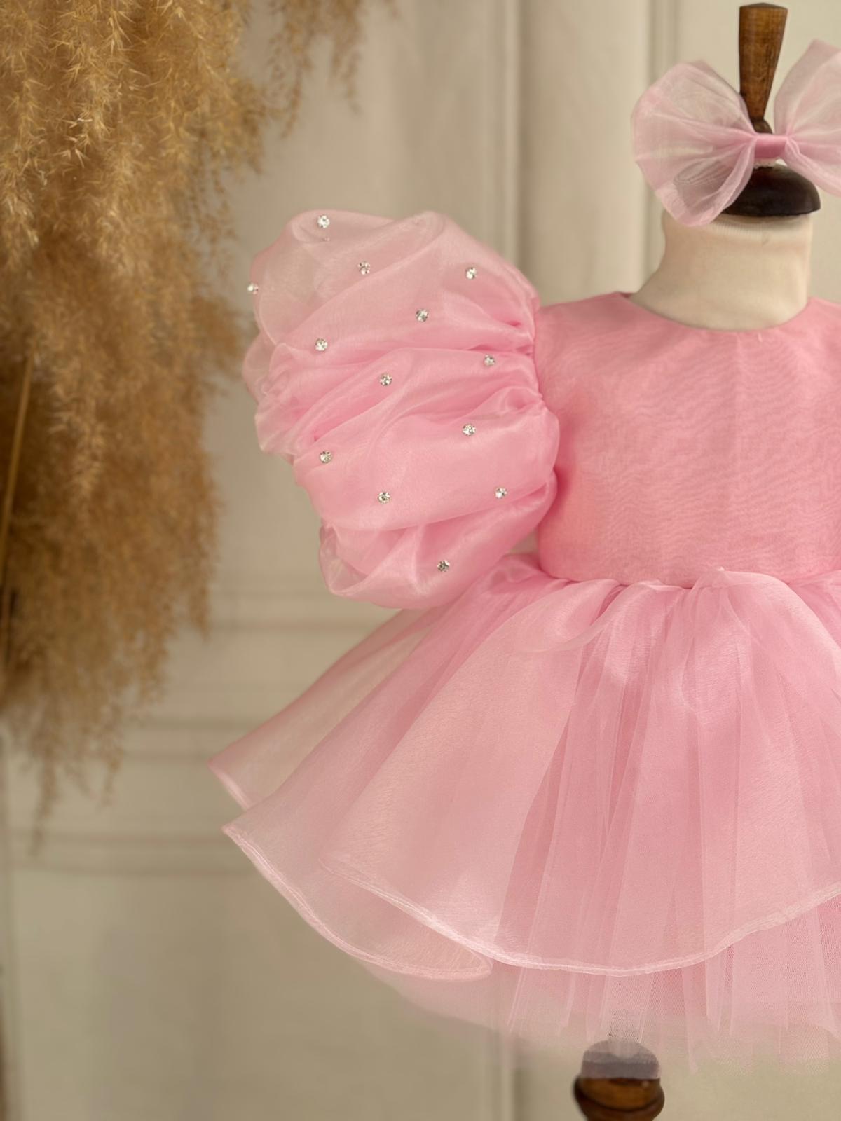 open lace back dress Rainbow Dream Pink Tutu Dress
