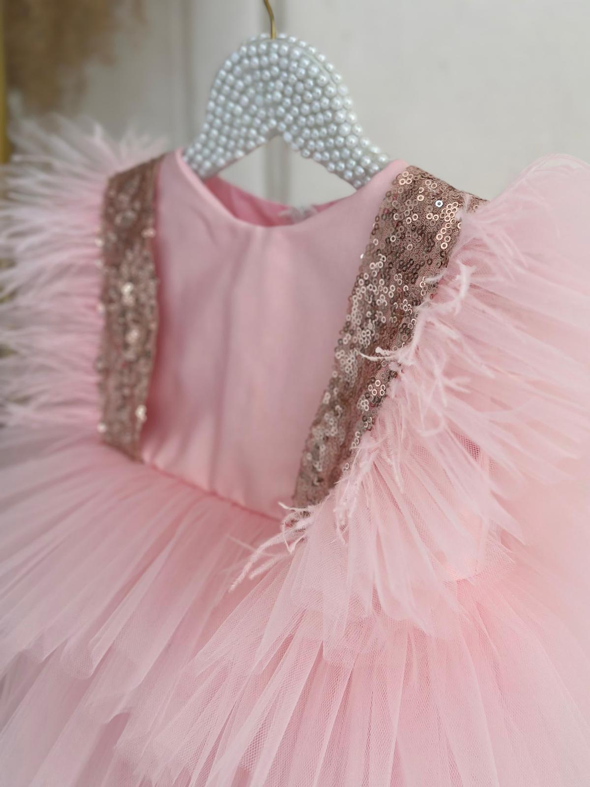 Pink Tulle and Sequin Baby Girl Dress – Birthday, Special Occasion & Photoshoot Party Outfit