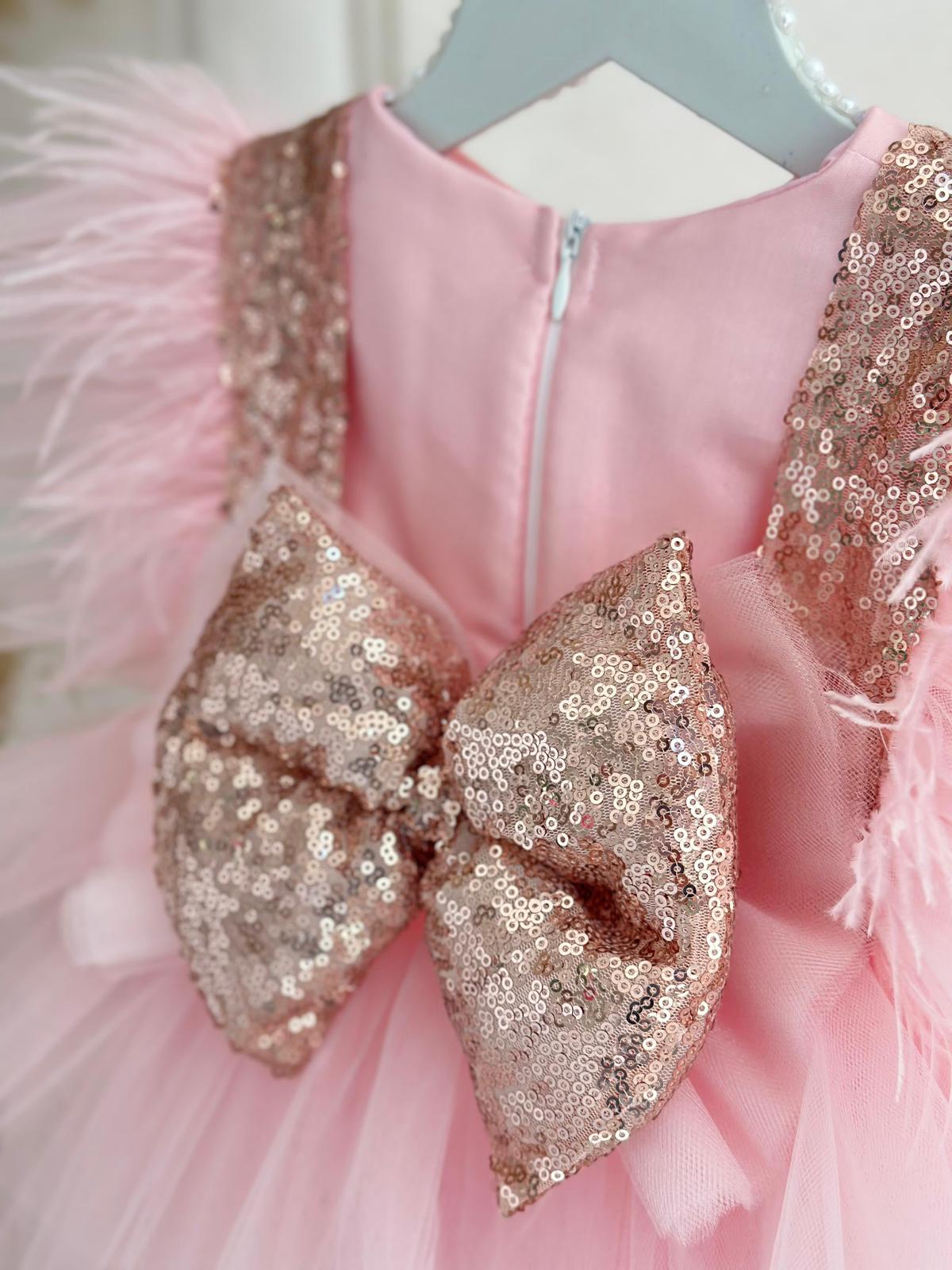 Pink Tulle and Sequin Baby Girl Dress – Birthday, Special Occasion & Photoshoot Party Outfit