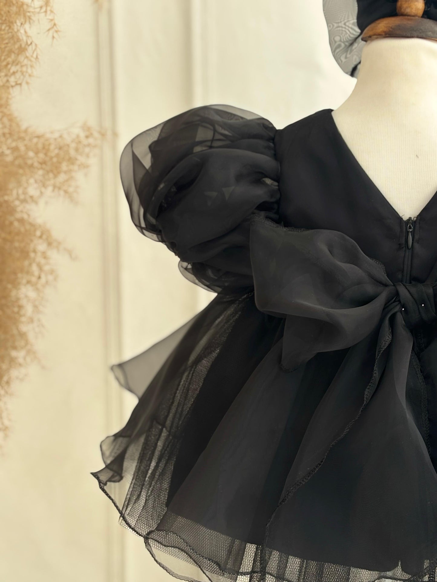 Black Tulle Baby & Toddler Girl Dress with Grosgrain Bow | Elegant Special Occasion Outfit